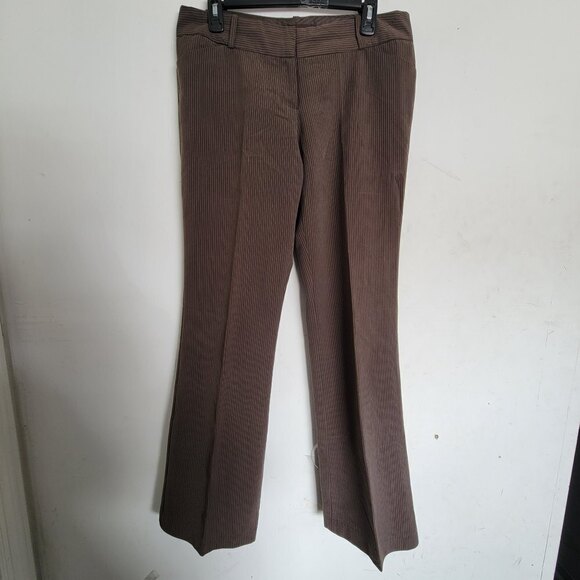 The Limited Brown Pin Striped Drew Fit Trouser Long Dress Pants Slacks Size 8 - Picture 1 of 13